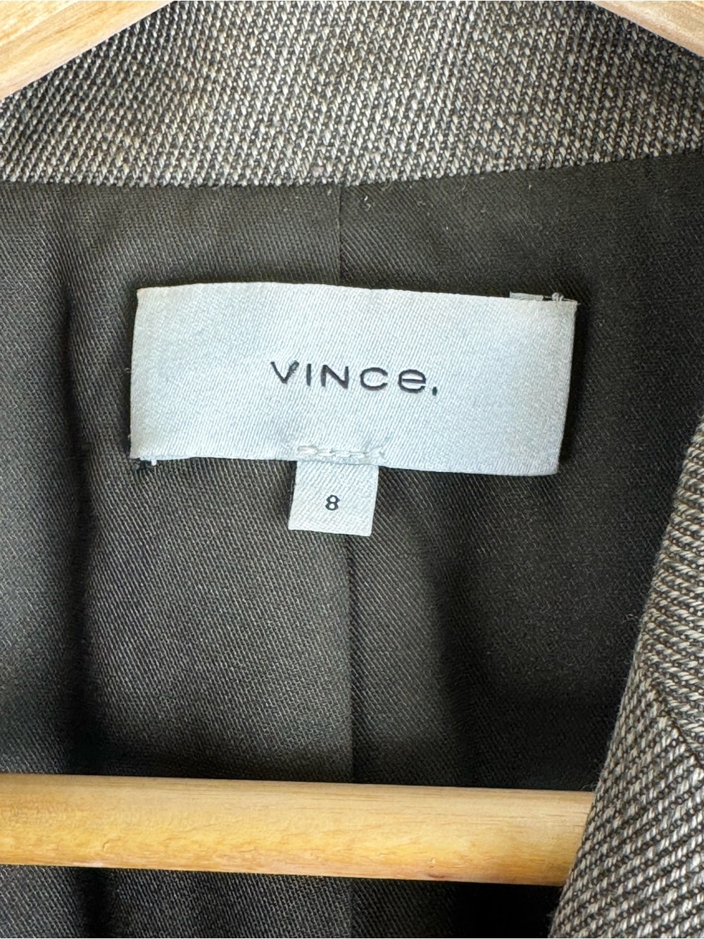 Vince Wool Blend Double Breasted Oversized Blazer Taupe Brown Size 8 - Picture 12 of 16